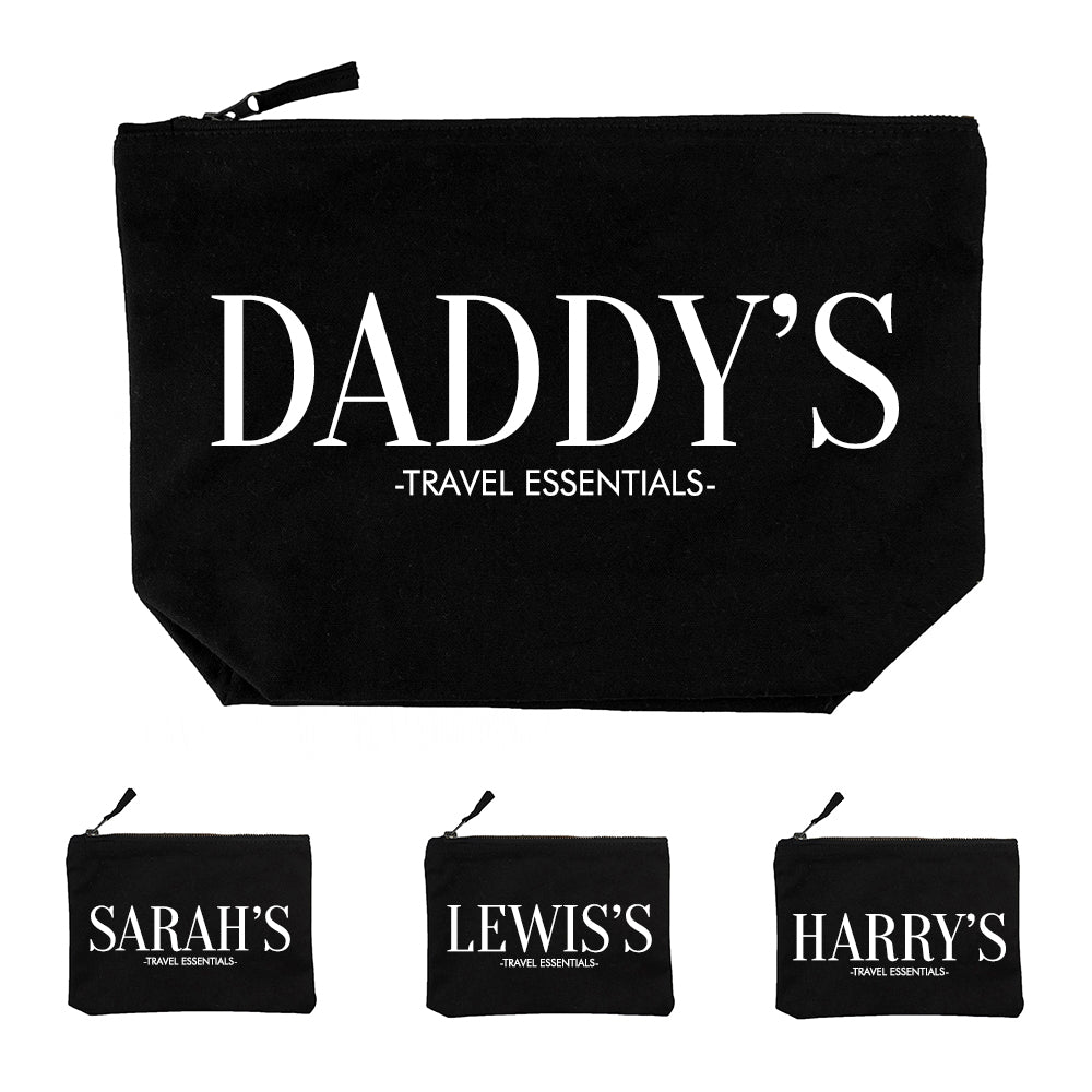 Personalised Daddy & Me Black Wash Bags - treat-republic
