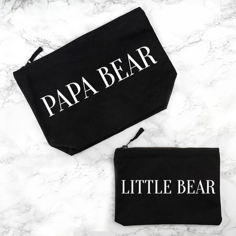 Personalised Daddy & Me Black Wash Bags - treat-republic