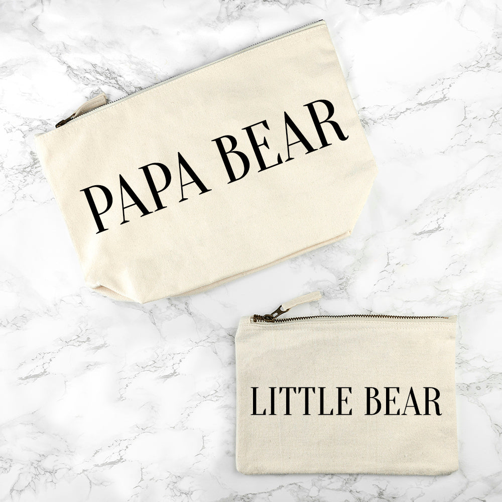 Personalised Daddy & Me Cream Wash Bags - treat-republic