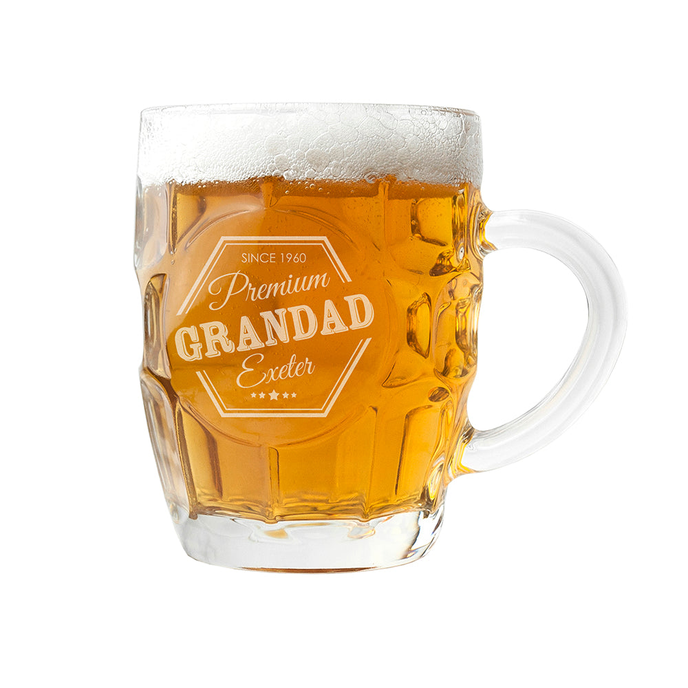 Personalised Premium Dimpled Beer Glass - treat-republic