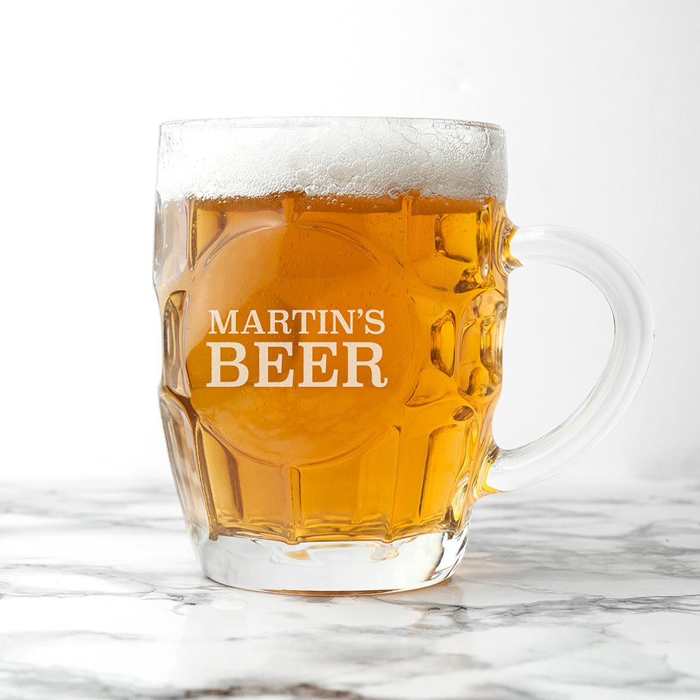 Personalised Dimpled Beer Glass - treat-republic