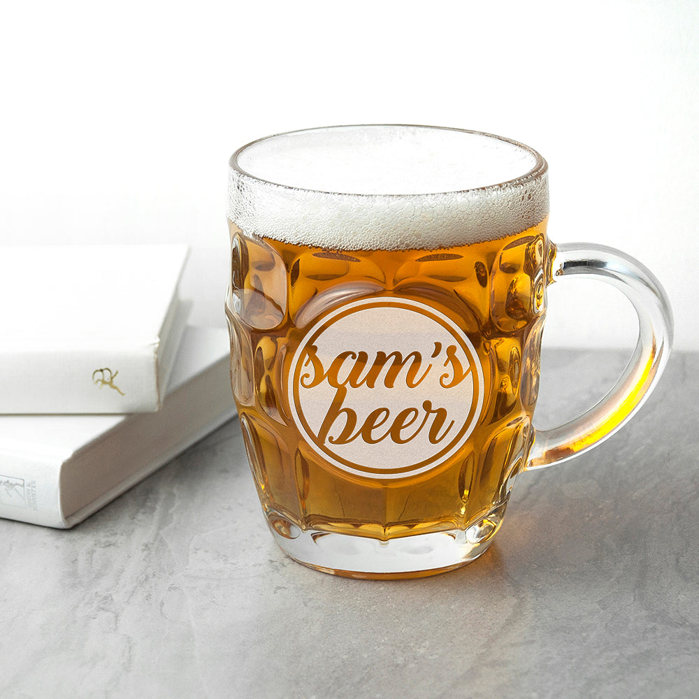 Personalised Statement Dimpled Beer Glass - treat-republic