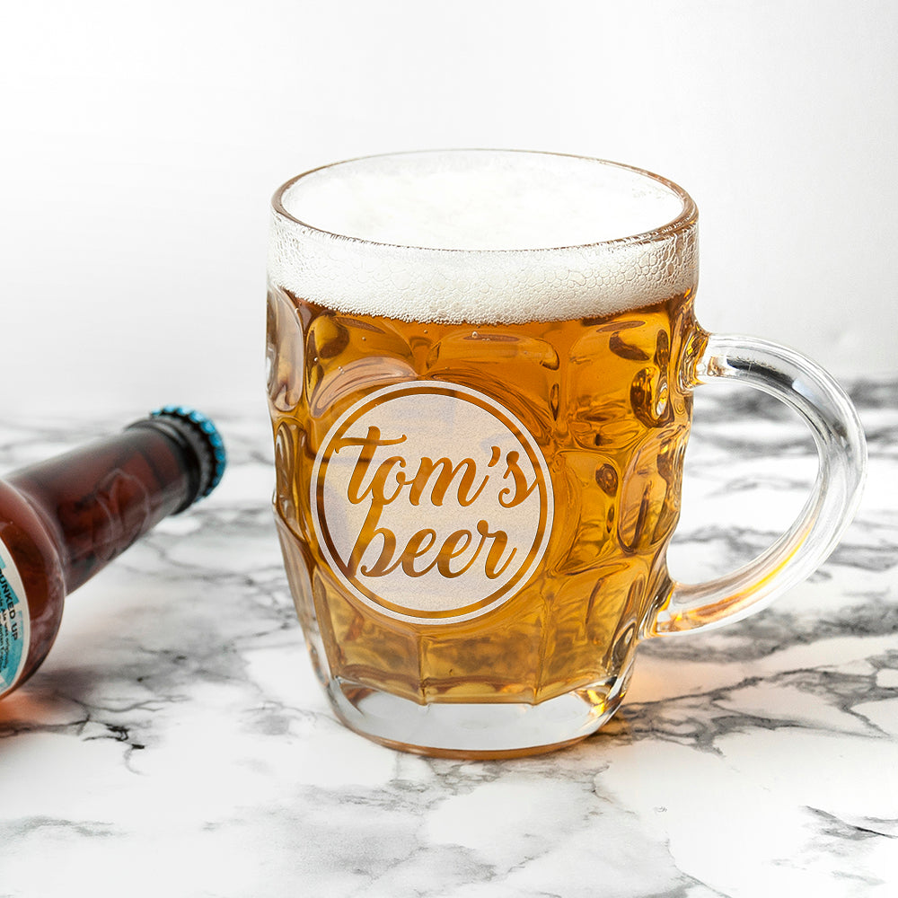 Personalised Statement Dimpled Beer Glass - treat-republic