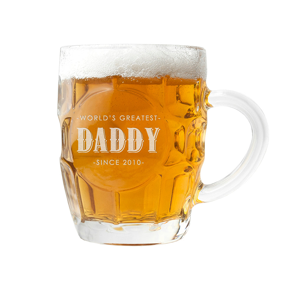 Personalised Father's Day Dimpled Beer Glass - treat-republic