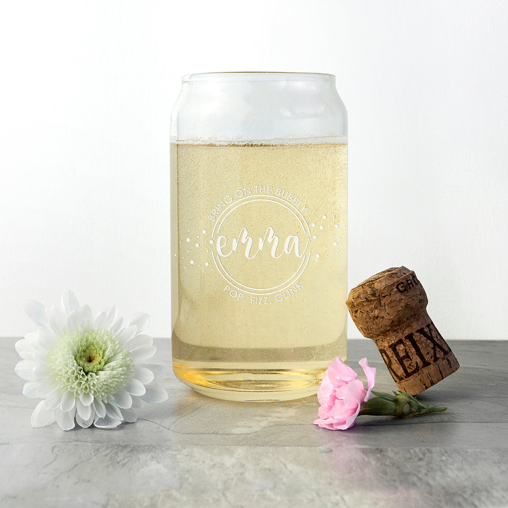 Personalised Bring On The Bubbly Can Glass - treat-republic
