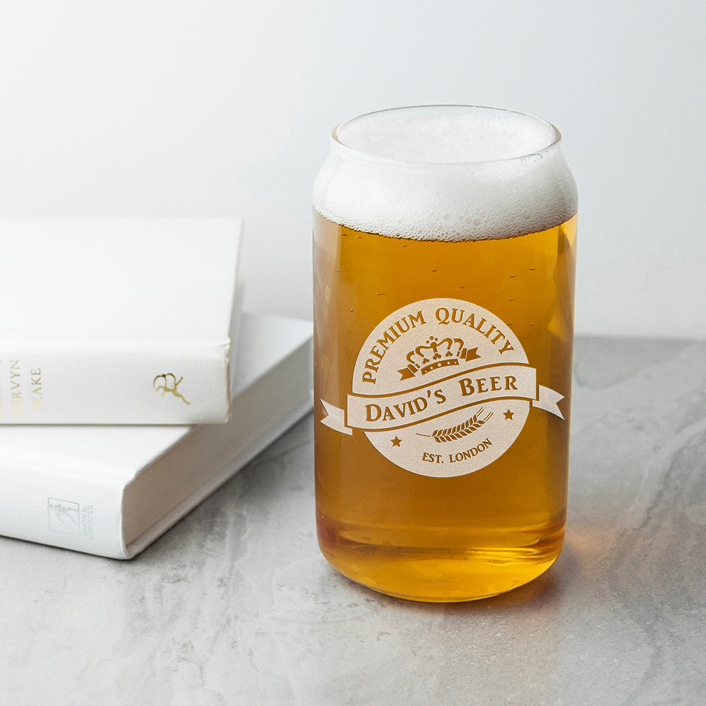 Personalised Premium Quality Beer Can Glass - treat-republic