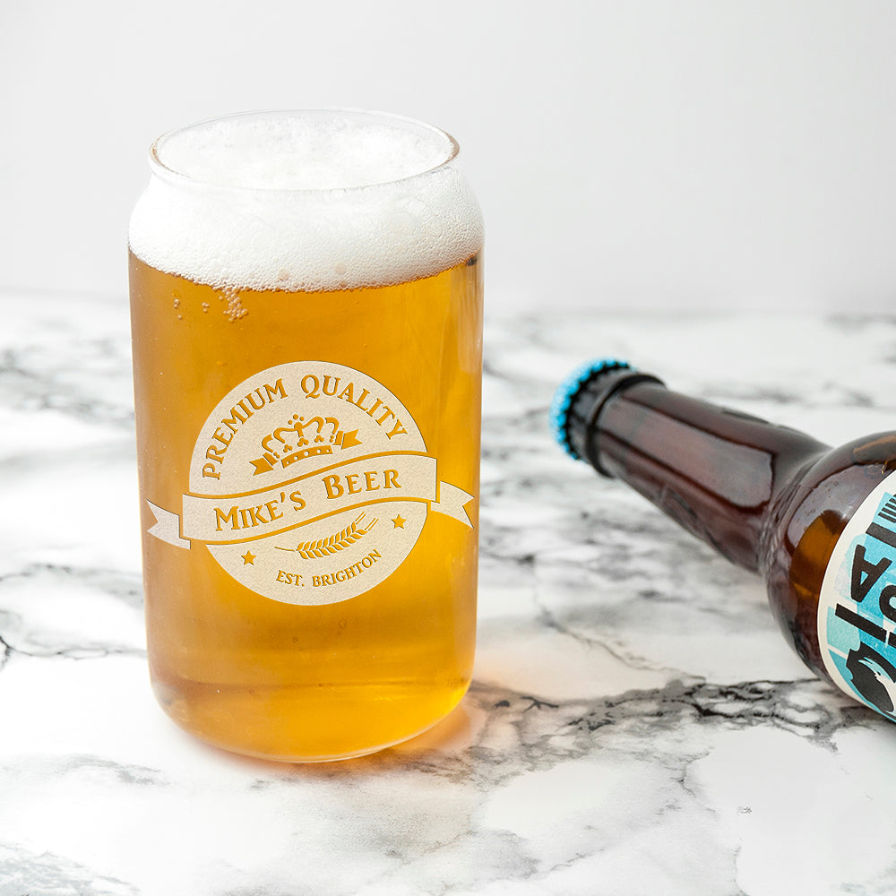 Personalised Premium Quality Beer Can Glass - treat-republic