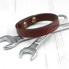 Personalised Men's Brown Leather Bracelet - treat-republic