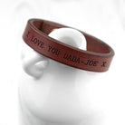 Personalised Men's Brown Leather Bracelet - treat-republic