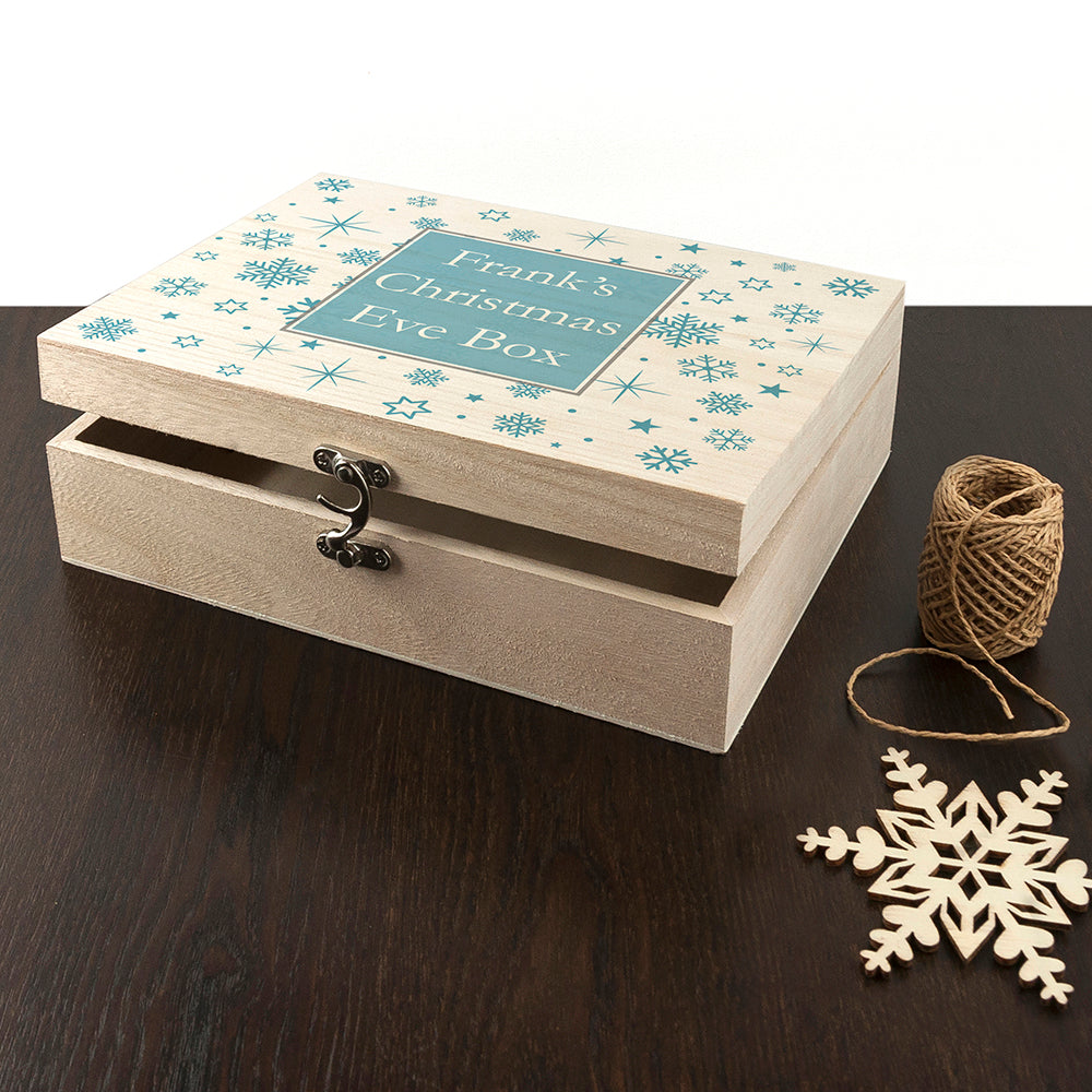 Personalised Ice Blue Snowflake Christmas Eve Box - treat-republic