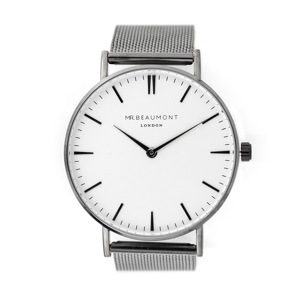 Mr Beaumont Personalised Men's Metallic Charcoal Grey Watch - treat-republic