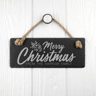 Personalised Merry Christmas Slate Hanging Sign - treat-republic