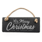 Personalised Merry Christmas Slate Hanging Sign - treat-republic