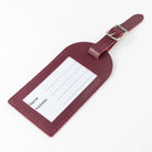 Personalised Burgundy Foiled Leather Luggage Tag - treat-republic