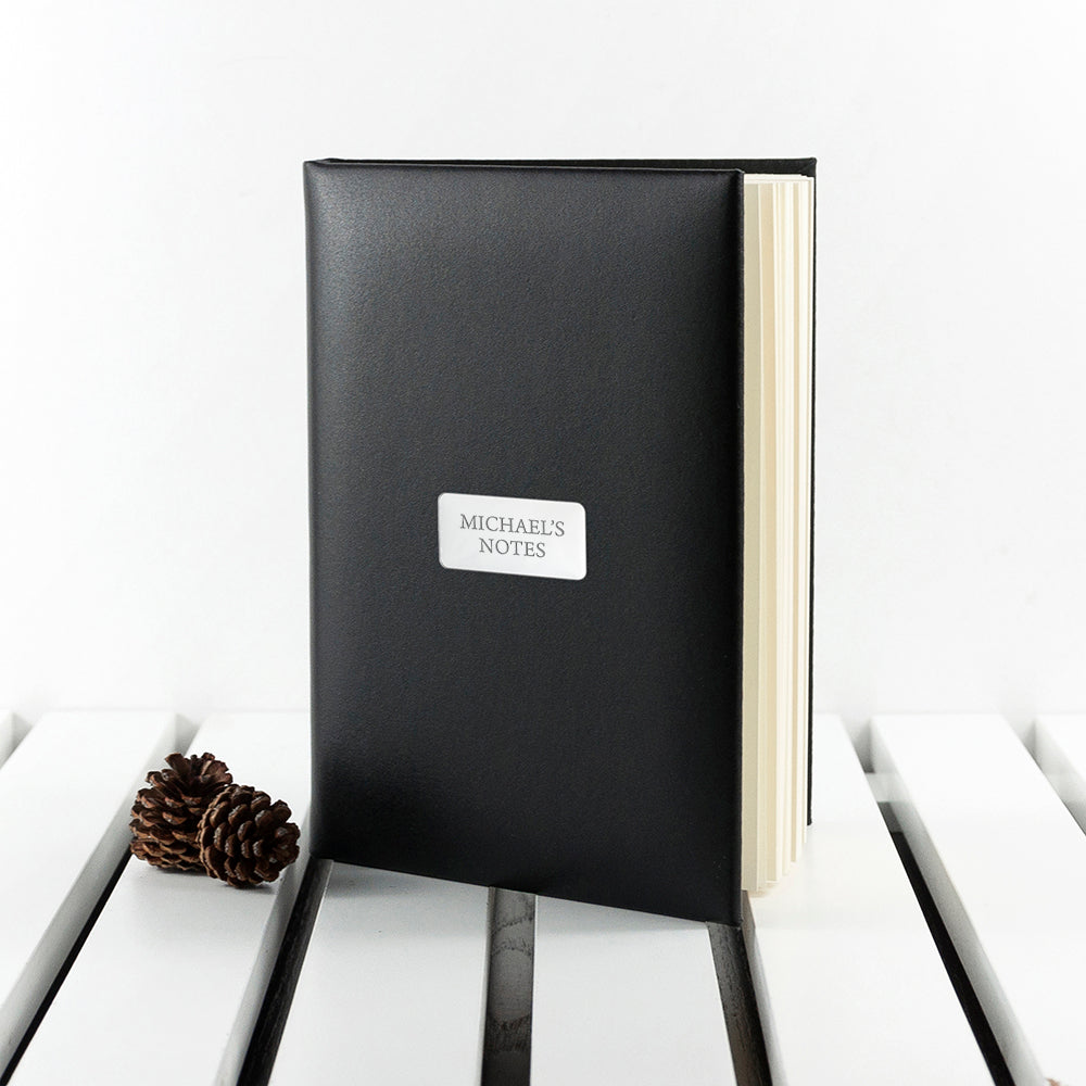 Personalised Black Leather Notebook - treat-republic
