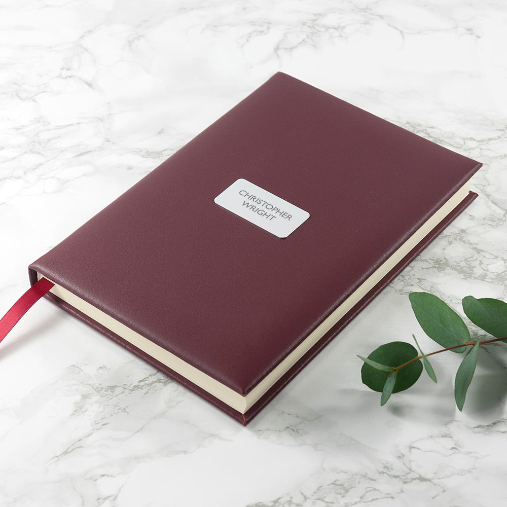 Personalised Burgundy Leather Notebook - treat-republic