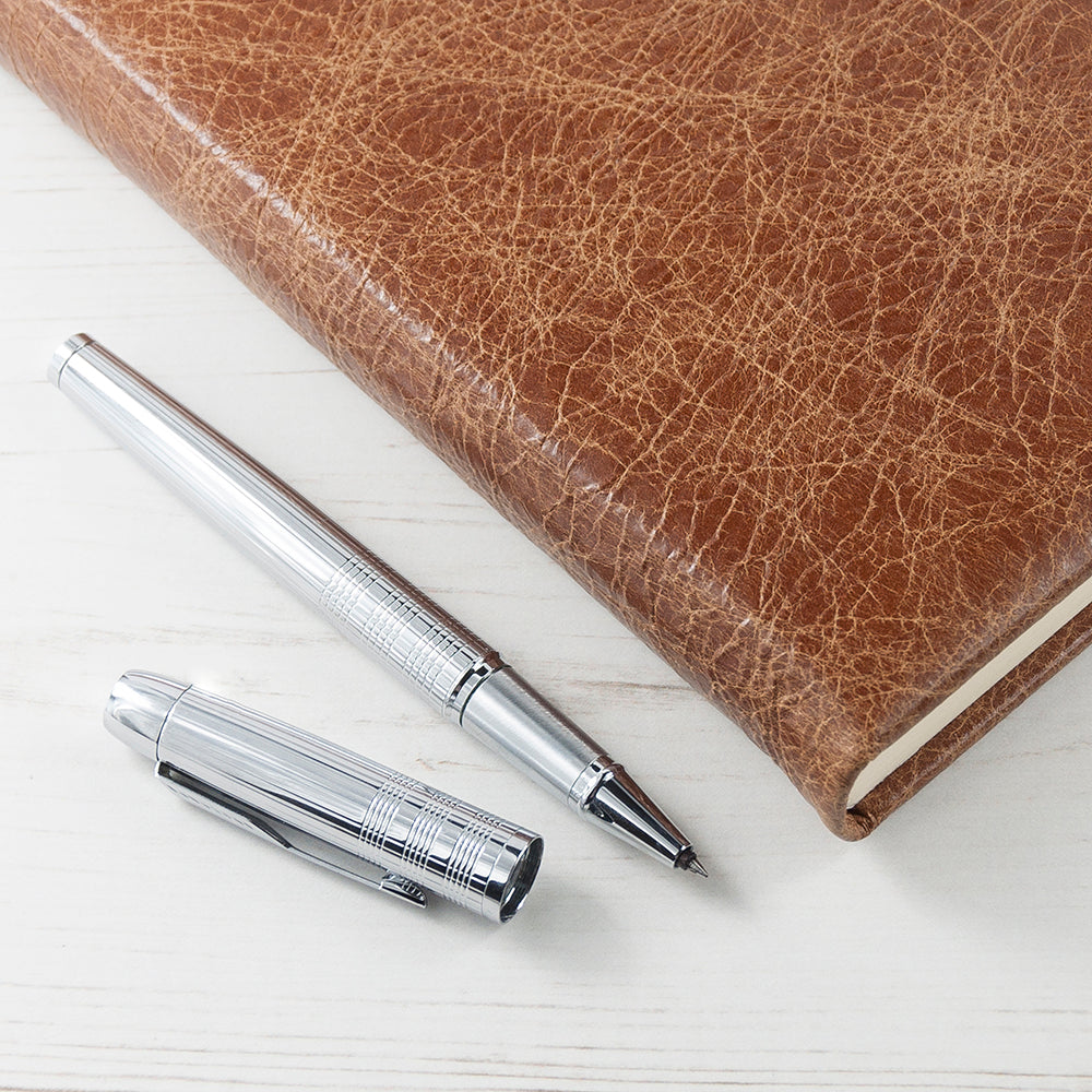Engraved Natural Tan Leather Notebook - treat-republic