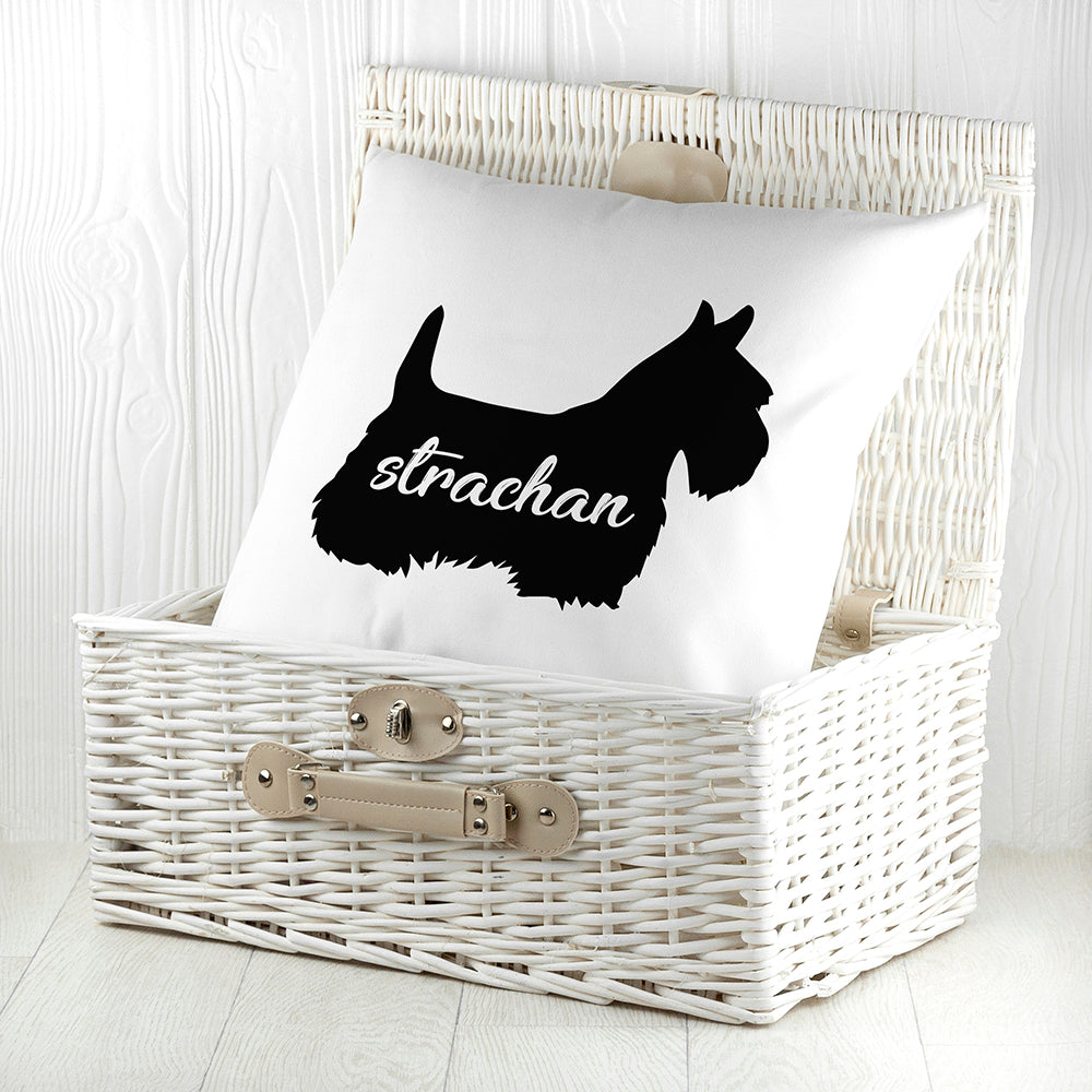 Personalised Scottish Terrier Silhouette Cushion Cover - treat-republic