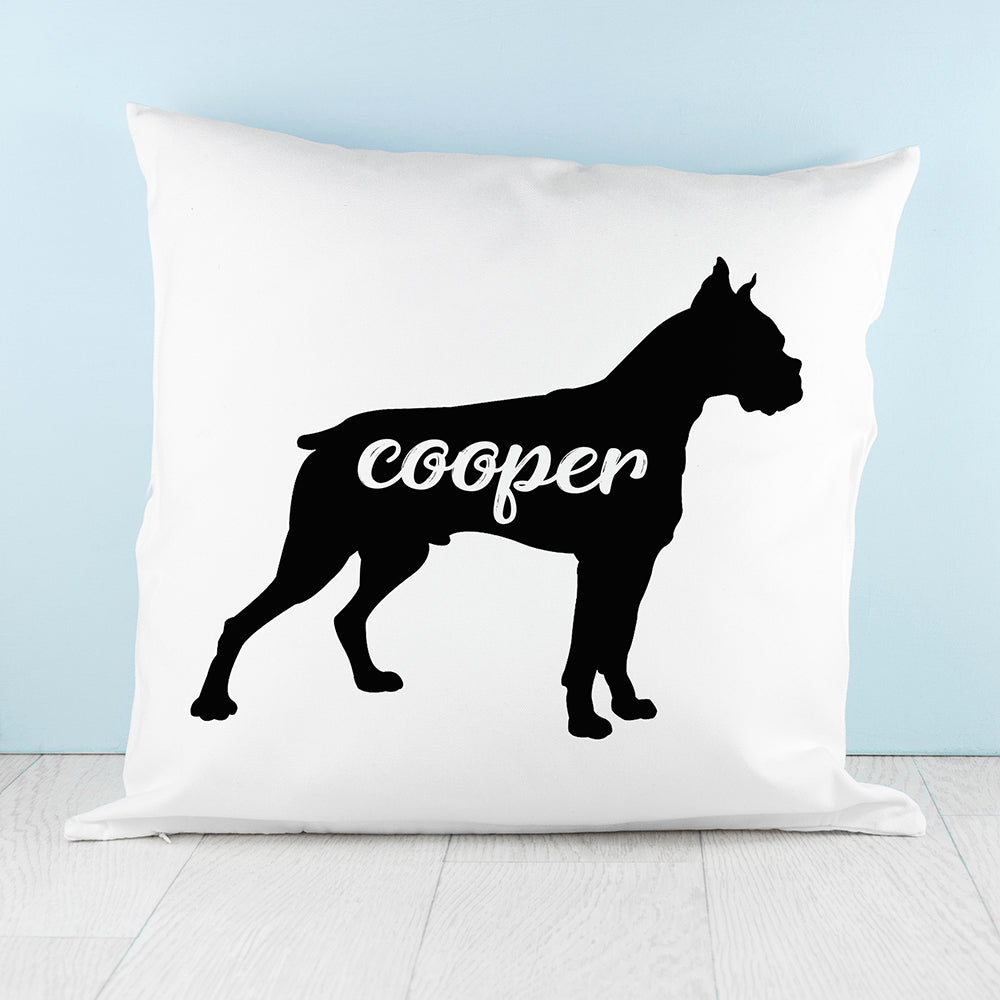 Personalised Boxer Silhouette Cushion Cover - treat-republic
