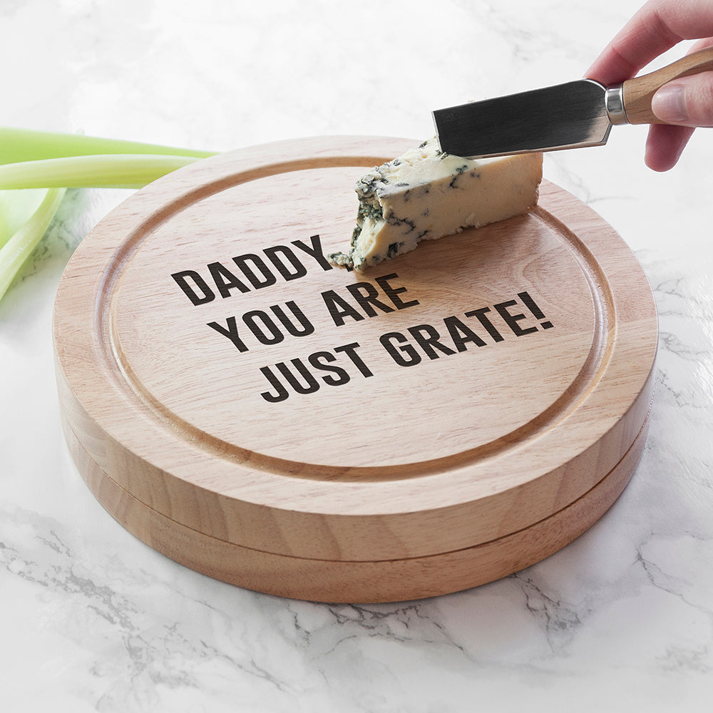 Personalised Cheese Lover Round Board Set - treat-republic