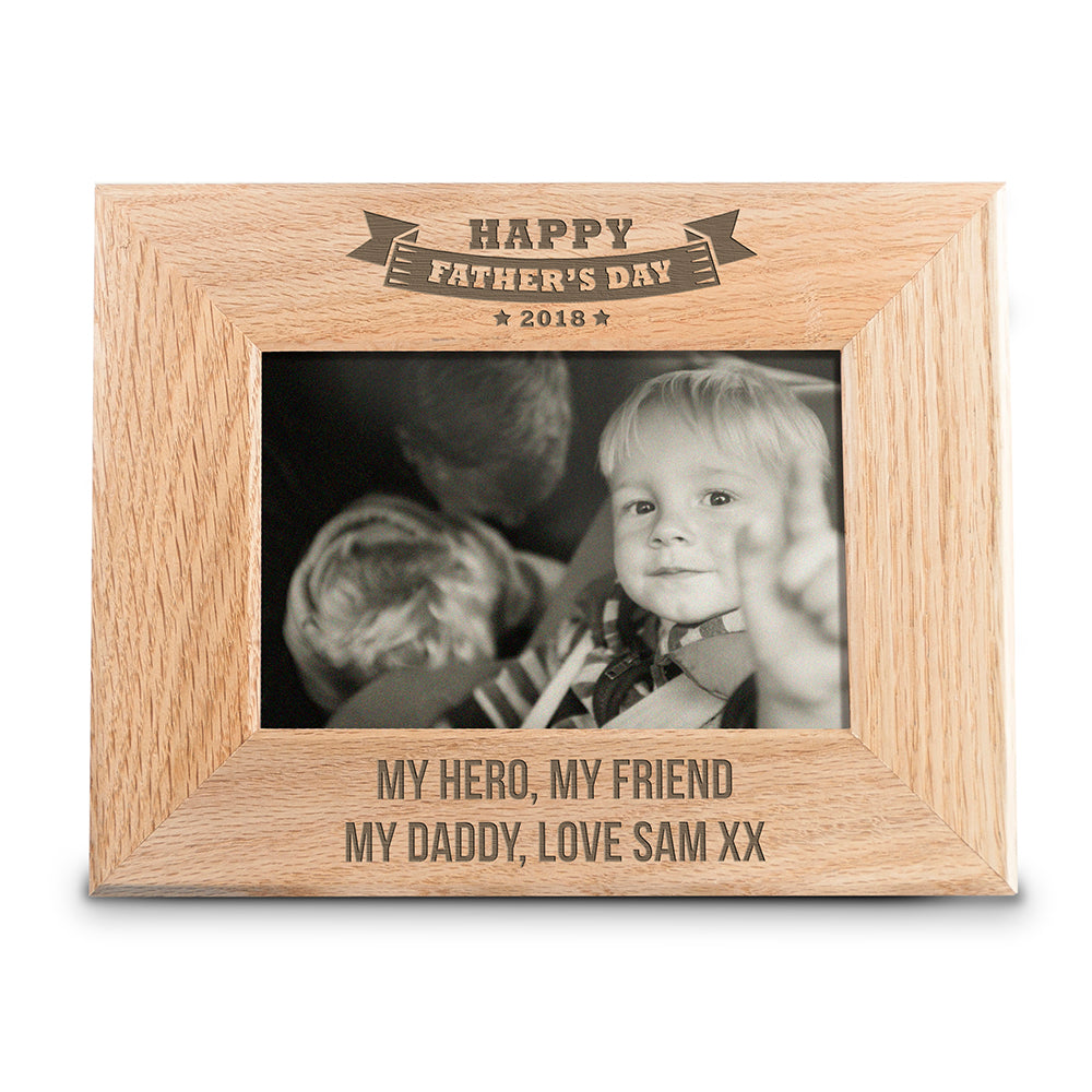 Wordsworth Collection Personalised Dad's Frame of Honour Oak Frame - treat-republic