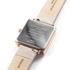 Elie Beaumont Personalised Ladies Shell Grey Square Leather Watch - treat-republic