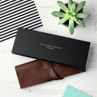 Elie Beaumont Personalised Ladies Shell Grey Square Leather Watch - treat-republic