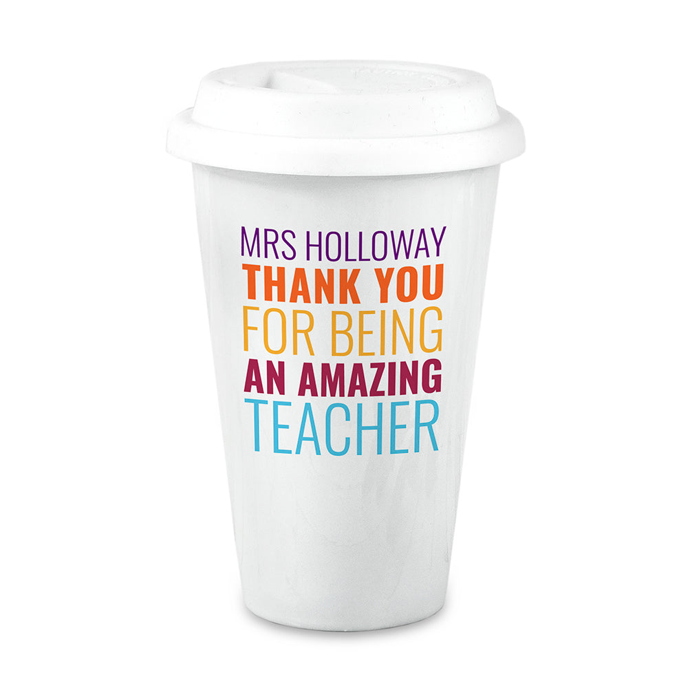 Personalised Amazing Teacher Travel Mug - treat-republic