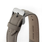 Elie Beaumont Ladies Personalised Leather Watch In Grey & Silver - treat-republic