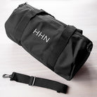 Monogrammed Barrel Gym Bag in Black - treat-republic