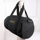 Monogrammed Barrel Gym Bag in Black - treat-republic
