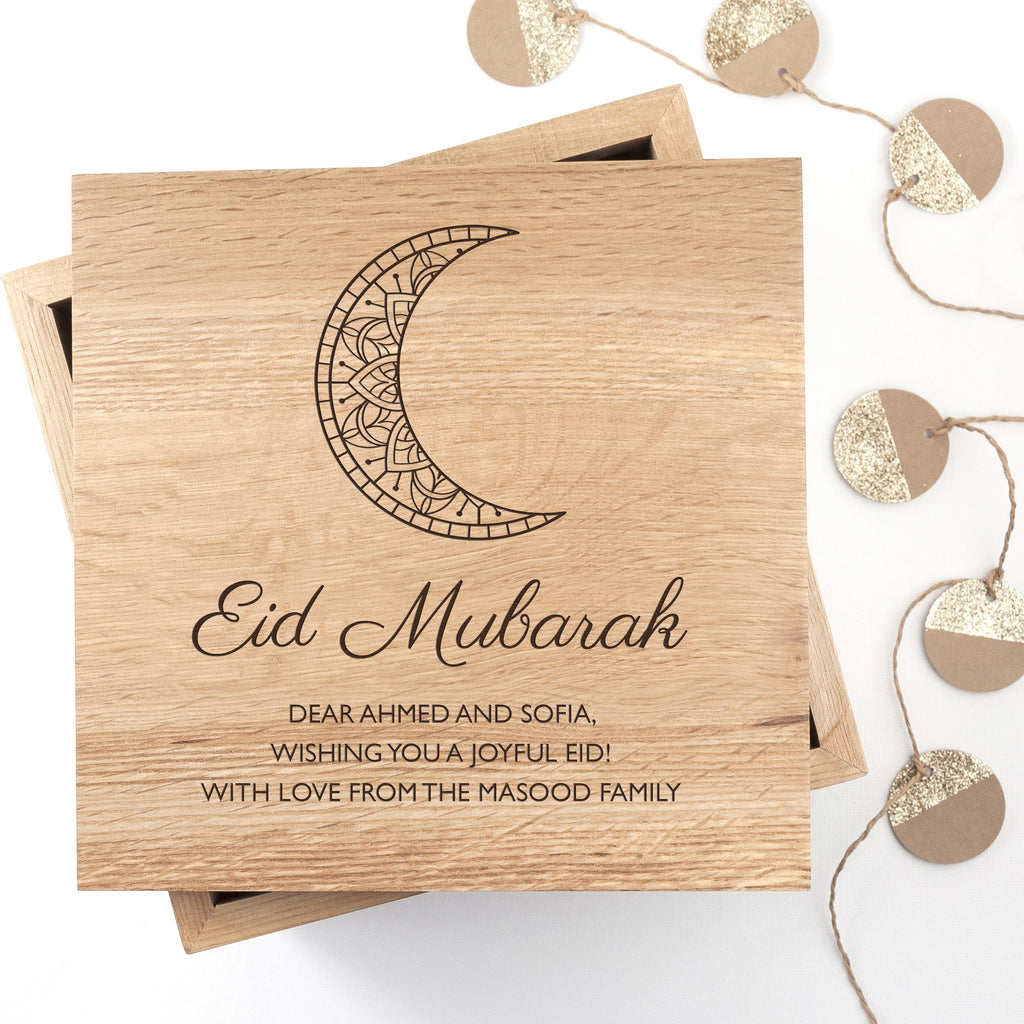 Personalised Engraved Eid Mubarak Photo Cube - treat-republic