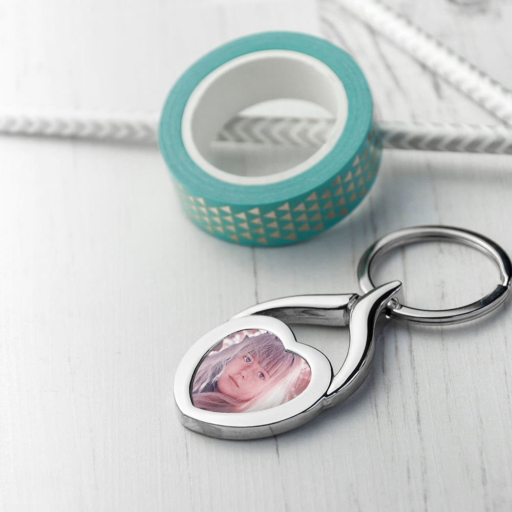 Personalised Heart Photo Key Ring - treat-republic
