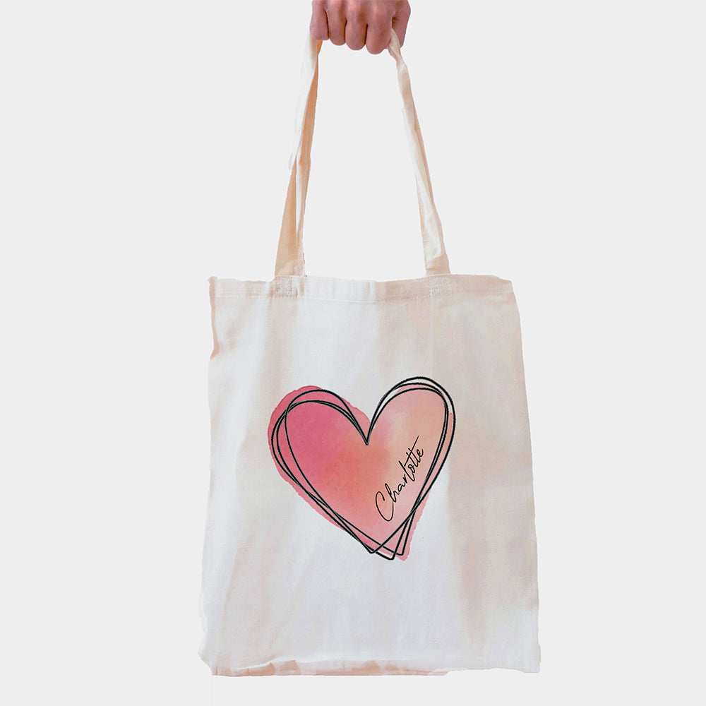 Personalised Bridesmaids Love Heart Tote Bag - treat-republic