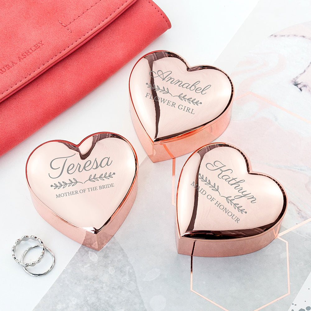 Personalised Bridal Party Heart Trinket Box - treat-republic