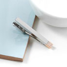 Monogrammed Rose Gold Detail Tie Clip - treat-republic
