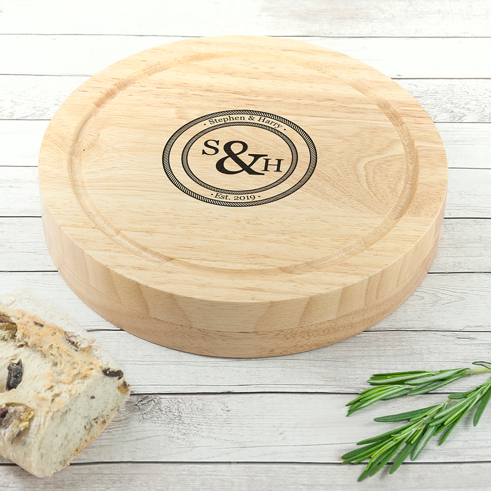 Monogram Couple Cheese Board Set - treat-republic