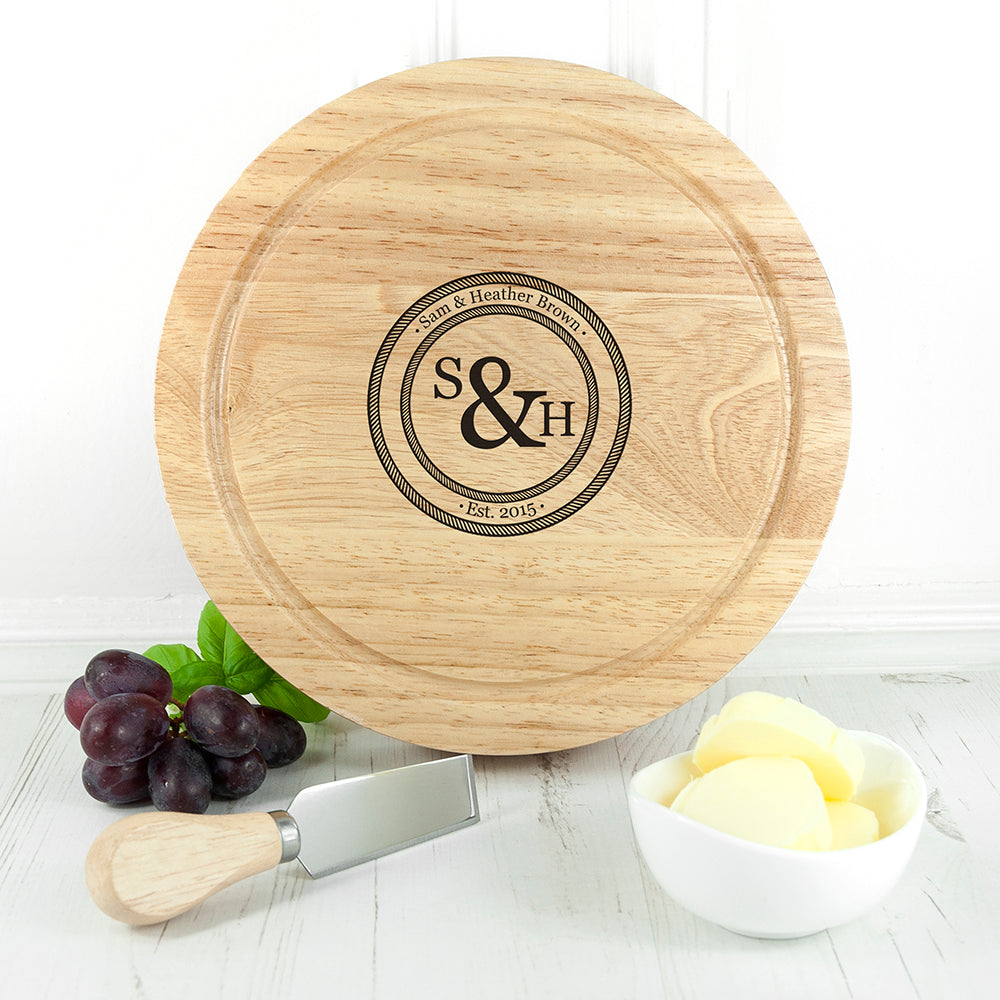 Monogram Couple Cheese Board Set - treat-republic