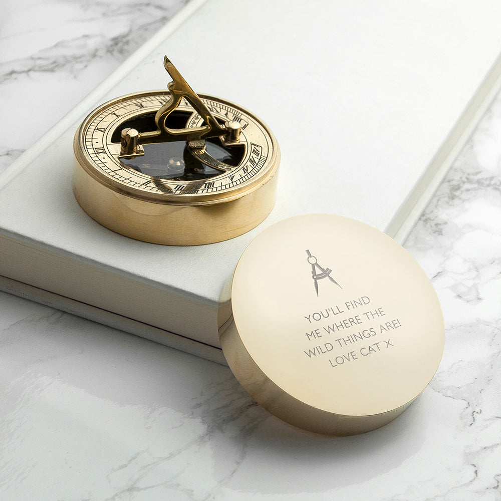 Personalised Iconic Adventurer's Sundial Compass - Wedding and Anniversary Gift Collection - treat-republic