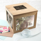 Contemporary Mr & Mrs Oak Photo Keepsake Box - treat-republic