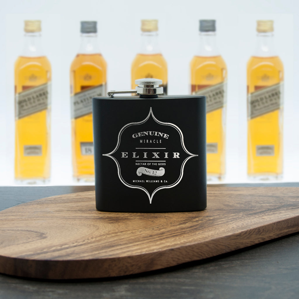 Personalised Elixir Vintage Hip Flask - treat-republic