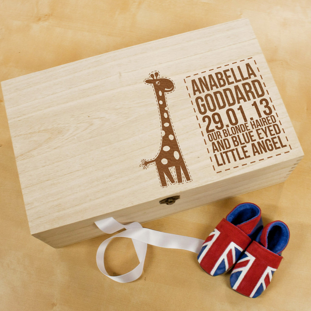 Personalised Baby Giraffe Keepsake Box - treat-republic