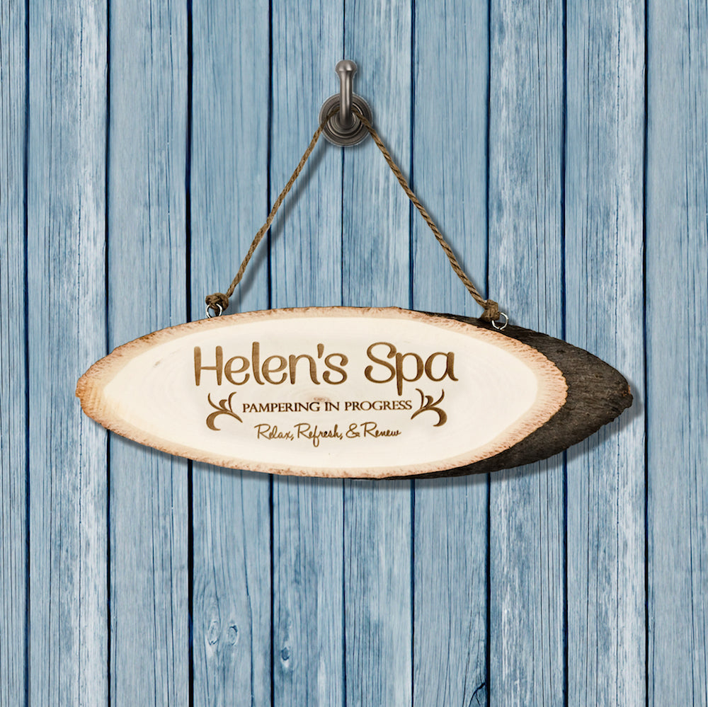 Personalised Wooden Spa Sign | Gifts for Families | Treat Republic