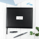 Personalised Black Leather Visitors Book - treat-republic
