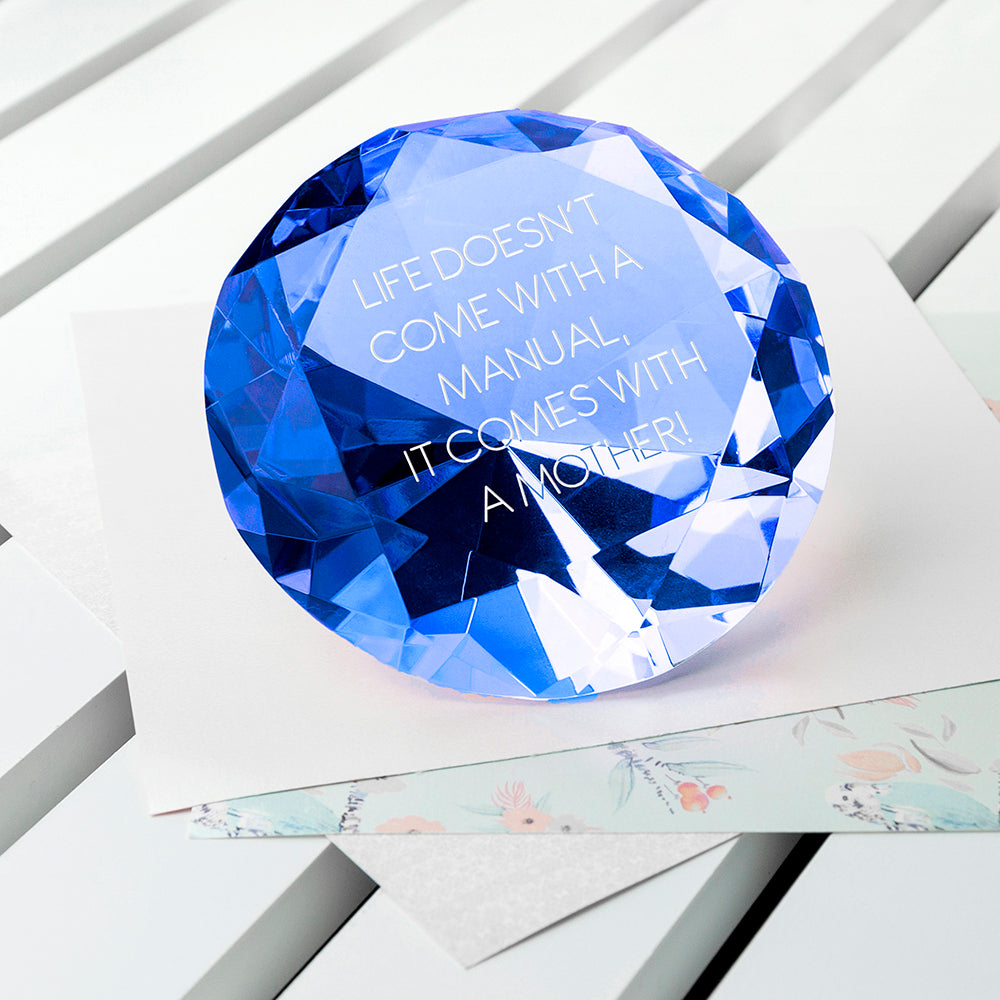 Personalised Blue Diamond Paper Weight - treat-republic