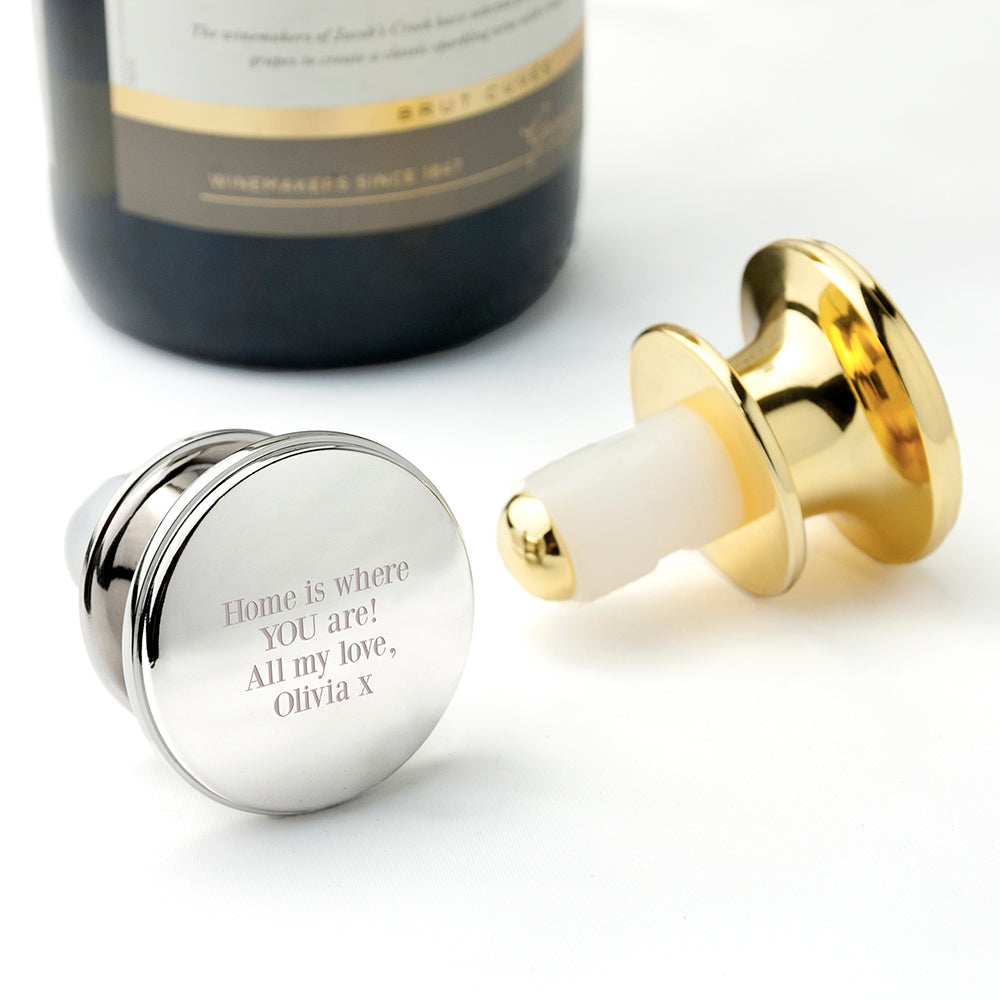 Engraved Message Silver Plated Bottle Stopper - treat-republic