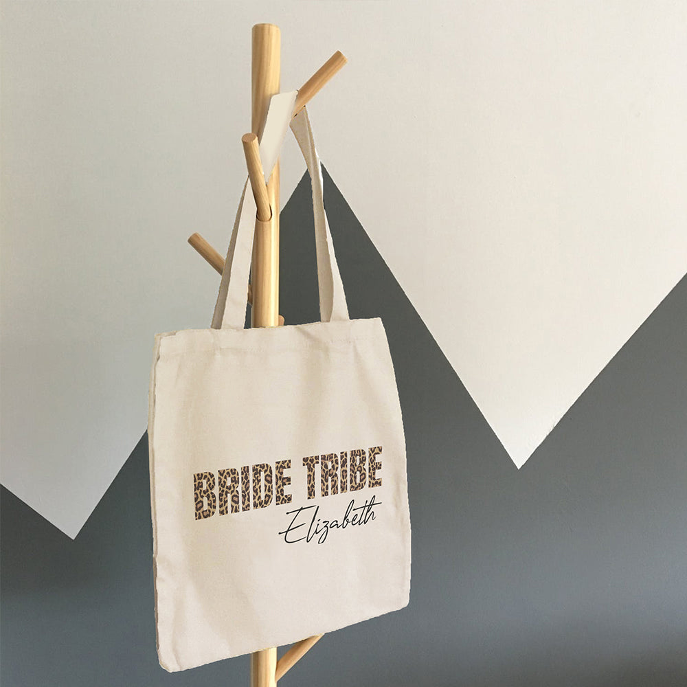 Personalised Bride Tribe Animal Print Tote Bag - treat-republic