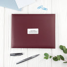 Personalised Burgundy Leather Visitors Book - treat-republic