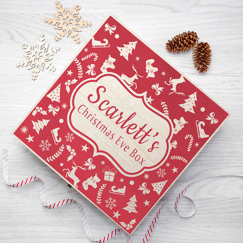 Personalised Christmas Eve Box With Festive Pattern - treat-republic