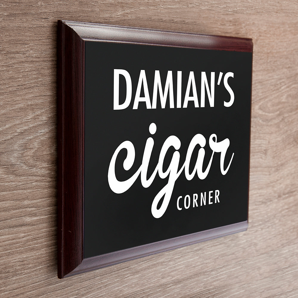 Personalised Classic Cigar Corner Plaque - treat-republic